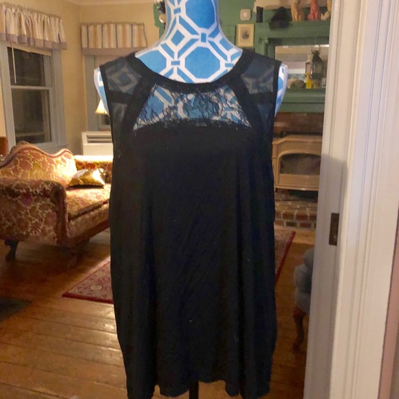 2 Items, Black and Burgundy Lace Yoke Tank H&M XL - Picture 4 of 6